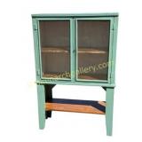 Distressed Mint Green Display Cabinet