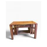 Wooden Desk with Drawer and Shelves