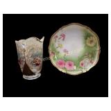 Pattern Glass Pitcher, Porcelain Bowl