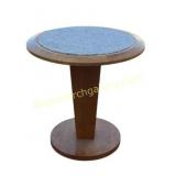Round Granite Pedestal Accent Table