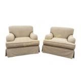 Pair of Baker Milling Road Club Armchairs
