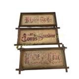Three Needlework Motto Samplers