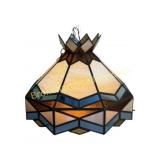 Tiffany-Style Slag Glass Pendant Chandelier