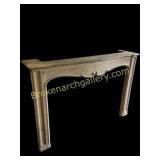 French Wooden Fireplace Mantel W Carved Detail