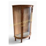 Bow Front Pine Display Cabinet
