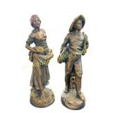 Pair of Bronze-Tone Figural Sculptures