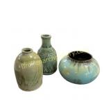 Group of Three Studio Art Pottery Vases