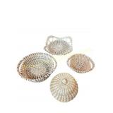 Four Handwoven Sweetgrass-Style Baskets
