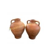 Pair of Large Terracotta Amphora-Style Jugs
