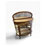 Oak Display Curio Cabinet With Glass Panels