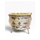Decorated Bombe Chest With Painted Scenes