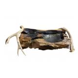Rustic Decorative Tray with Antlers