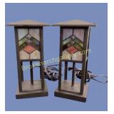 Pair Arts And Crafts Style Accent Lamps