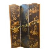 Large Three Panel Chinoiserie Screen