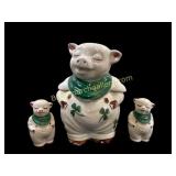 Shawnee Smiley  Pig Cookie Jar Set