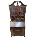 Mahogany Secretary Desk and Bookcase Hutch