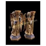 Pair Decorative Angel Figural Pricket Stands