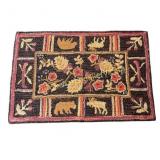 Laura Megroz ï¿½Night Mooseï¿½ Wool Hooked Rug