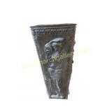 Antique Embossed Metal Decorative Planter