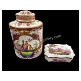 Meissen Tea Caddy, Trinket Dish