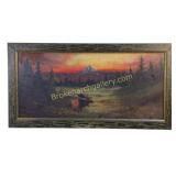 Sunset Landscape with Moose, John Delane