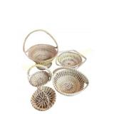Five Handwoven Sweetgrass Baskets