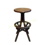 Industrial Wooden Drafting Stool