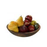 Vintage Wooden Fruit & Wood Bowl