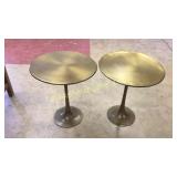 Pair Retro Brass Tulip Tables