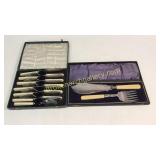 2 Cased Victorian Fruit or Fish Sets