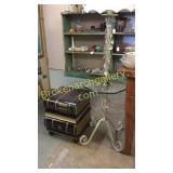 Iron Floor Lamp & Faux Book Side Table