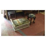 Rattan Ottoman & Asian Stool