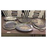 9 Silverplate Serving Trays