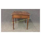 Black Walnut One Drawer Side Table