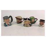 5 Royal Doulton Toby Mugs
