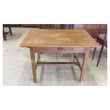 One Drawer Work Table in Mustard Paint