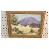 Oil on Board, Mountain Scene