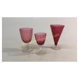 13 Cranberry Glass Tumblers