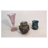 3 Pieces Carnival Glass
