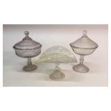 2 Victorian Honey Stands, Sandwich Glass Fruit