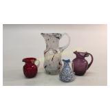 4 Pieces Blown Glass