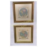 2 Needlepoint Maps