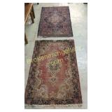 2 Vintage Persian Throw Rugs
