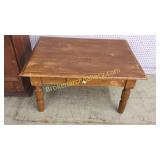 Grain Painted Coffee Table W Drawer