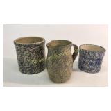 3 Pieces Spatterware Pottery