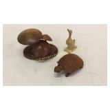 3 Carved Wood Objects