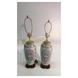 Pair Asian Porcelain Table Lamps