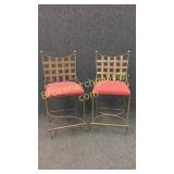 Pair Iron Bar Stools