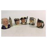 5 Royal Doulton Toby Mugs