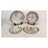 4 French Limoge Hand Painted Plates